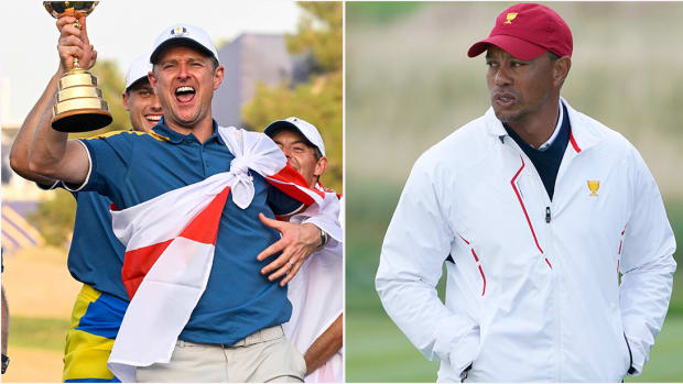 Justin Rose and Tiger Woods